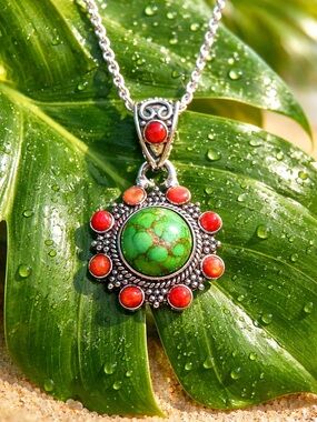 Turquoise & Coral Necklace